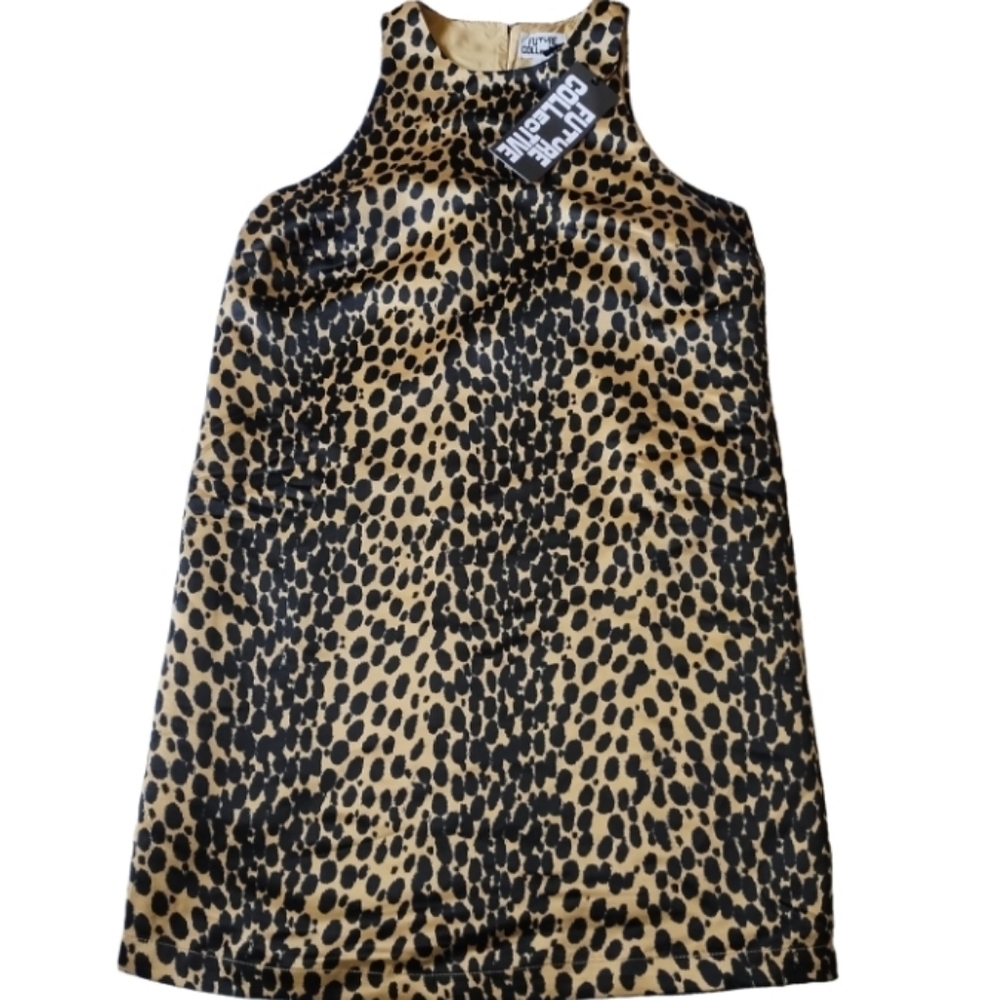 NWT Future Collective Satin Mini Shift Dress - Picture 4 of 6